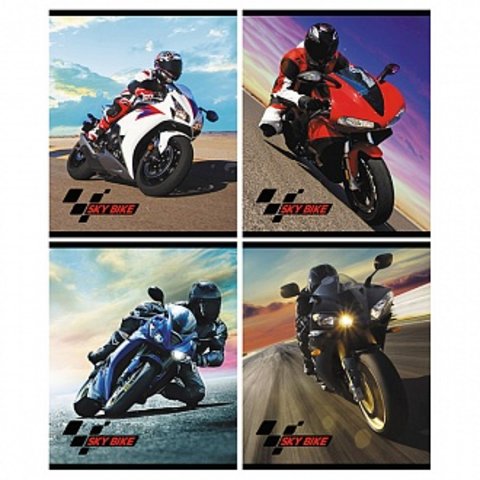 тетрадь 48 листов Мотоциклы 110724 в клетку