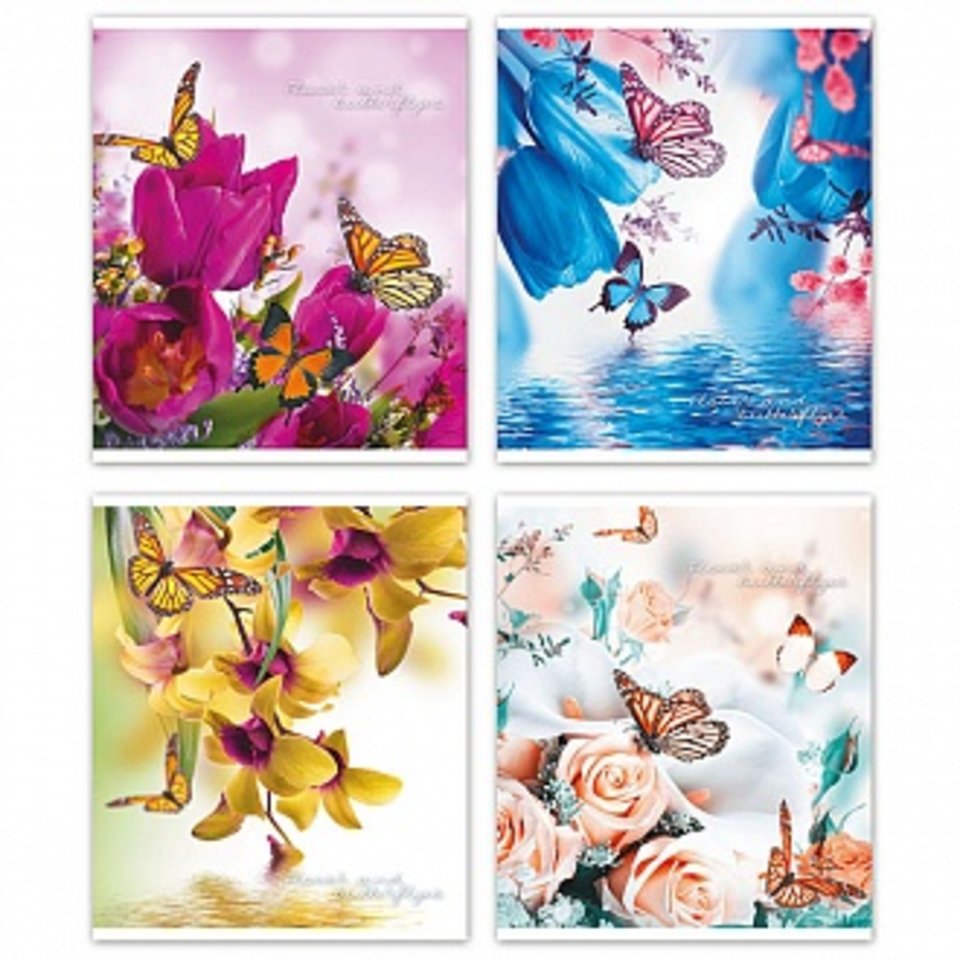 тетрадь 48 листов Бабочки 139687 в клетку