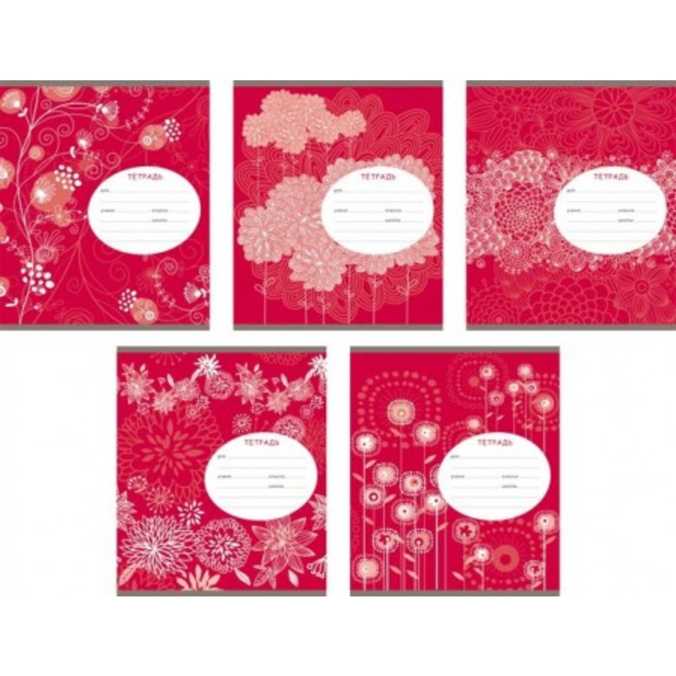 тетрадь 24 листа Алые кружева 40029 в клетку