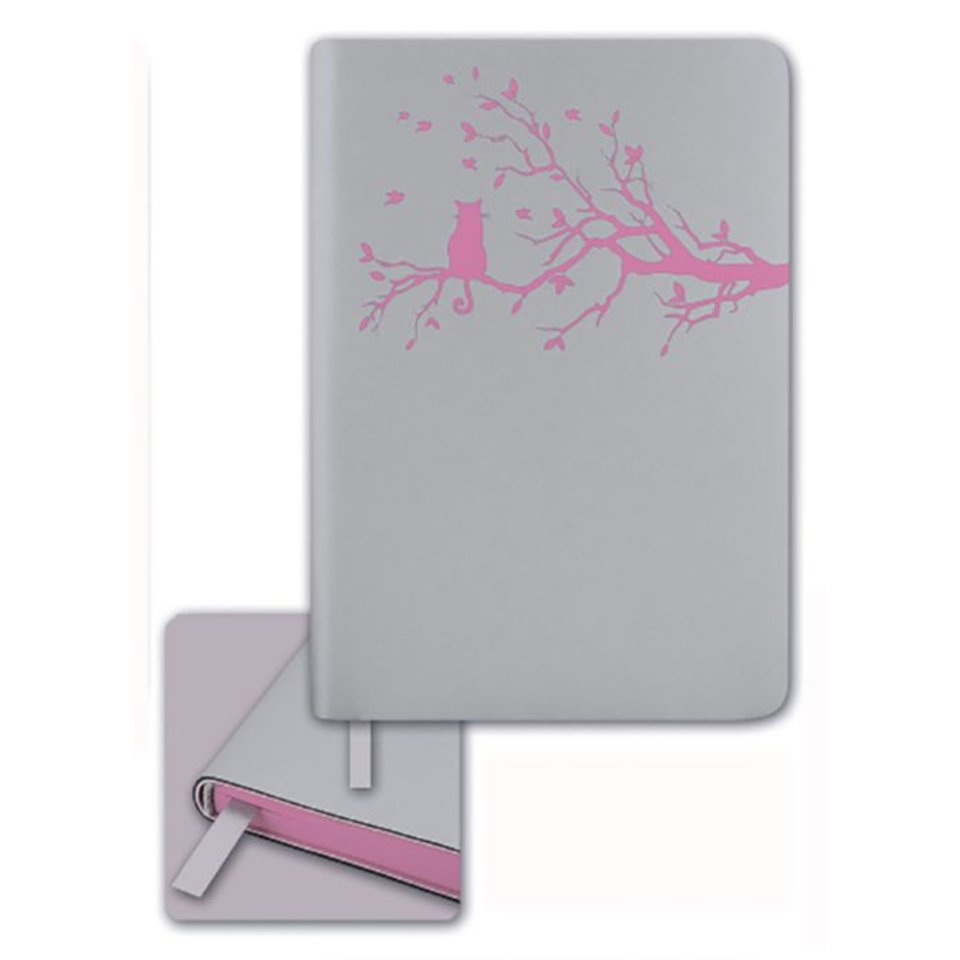 ежедневник недатированный А6 Софт-тач интегральный переплет серебряный розовый блок 45310 Escalada