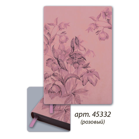 ежедневник недатированный А5 Цветы Сариф розовый интегральный переплет 45332 Escalada