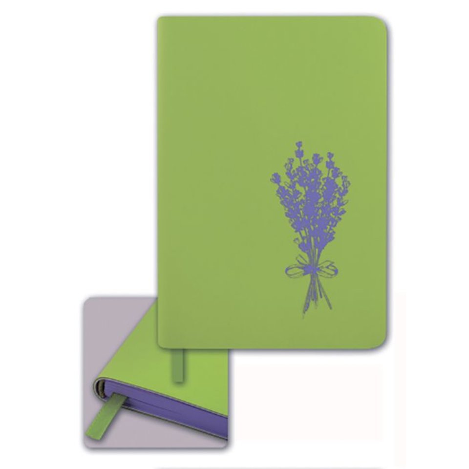 ежедневник недатированный А6 Софт-тач интегральный переплет салатовый сиреневый блок 45309 Escalada