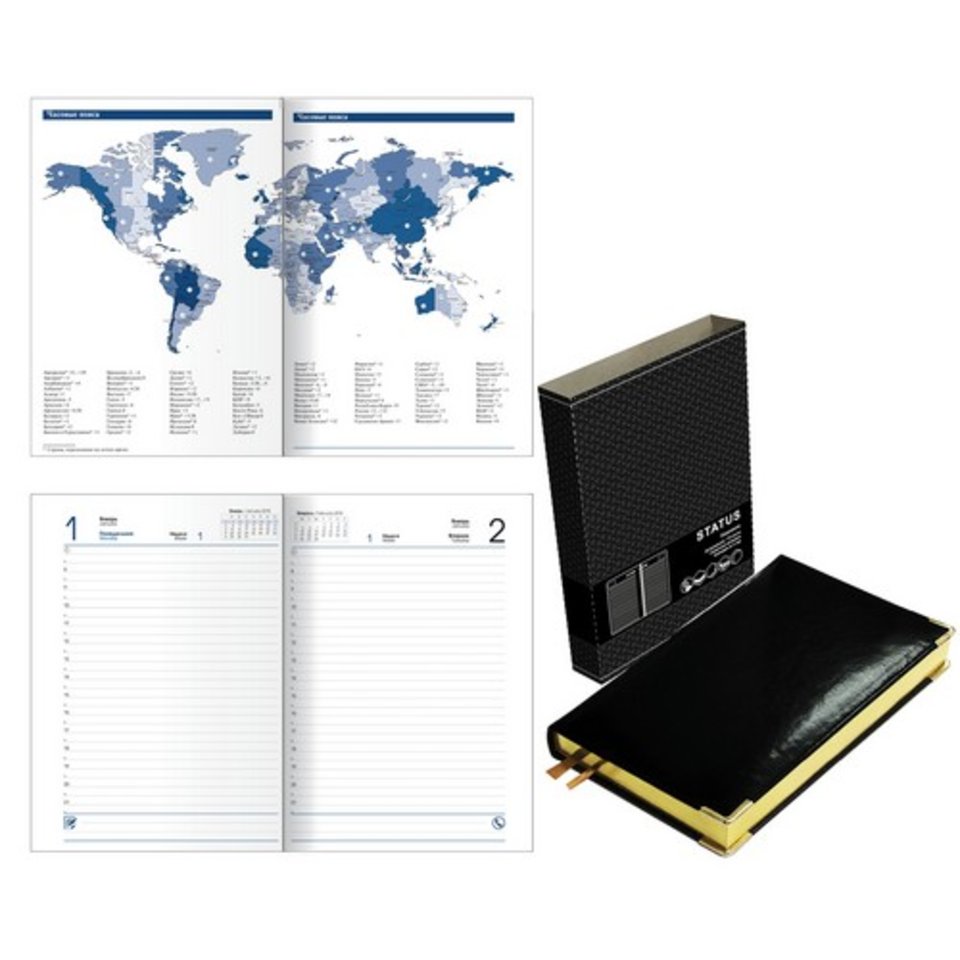 ежедневник недатированный А4 Status черный 41913601