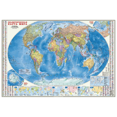 карта Мир политический+инфографика 107х157см
