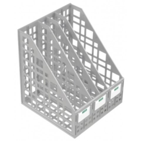 подставка для бумаг 4 секции сборная ЛТ82 Стамм серая