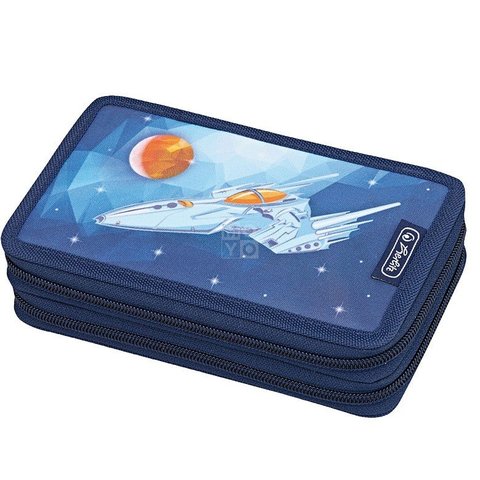 пенал для мальчика 50008599 HERLITZ Космос 2 молнии