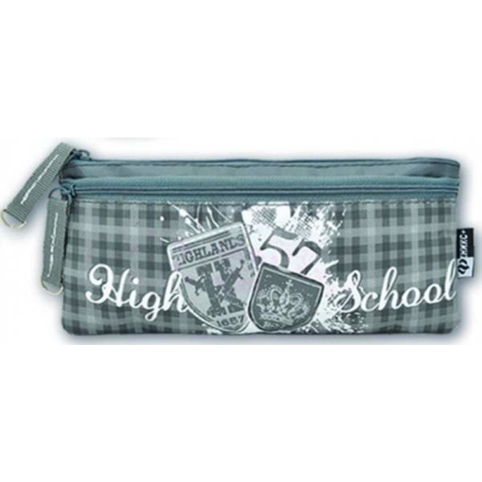 косметичка для мальчика Шотландка серая 30365