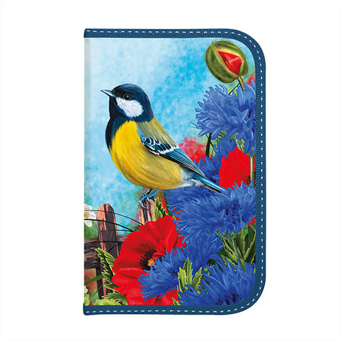 пенал для девочки Птицы на ветке 1 отделение ППБ-6ПЦВ