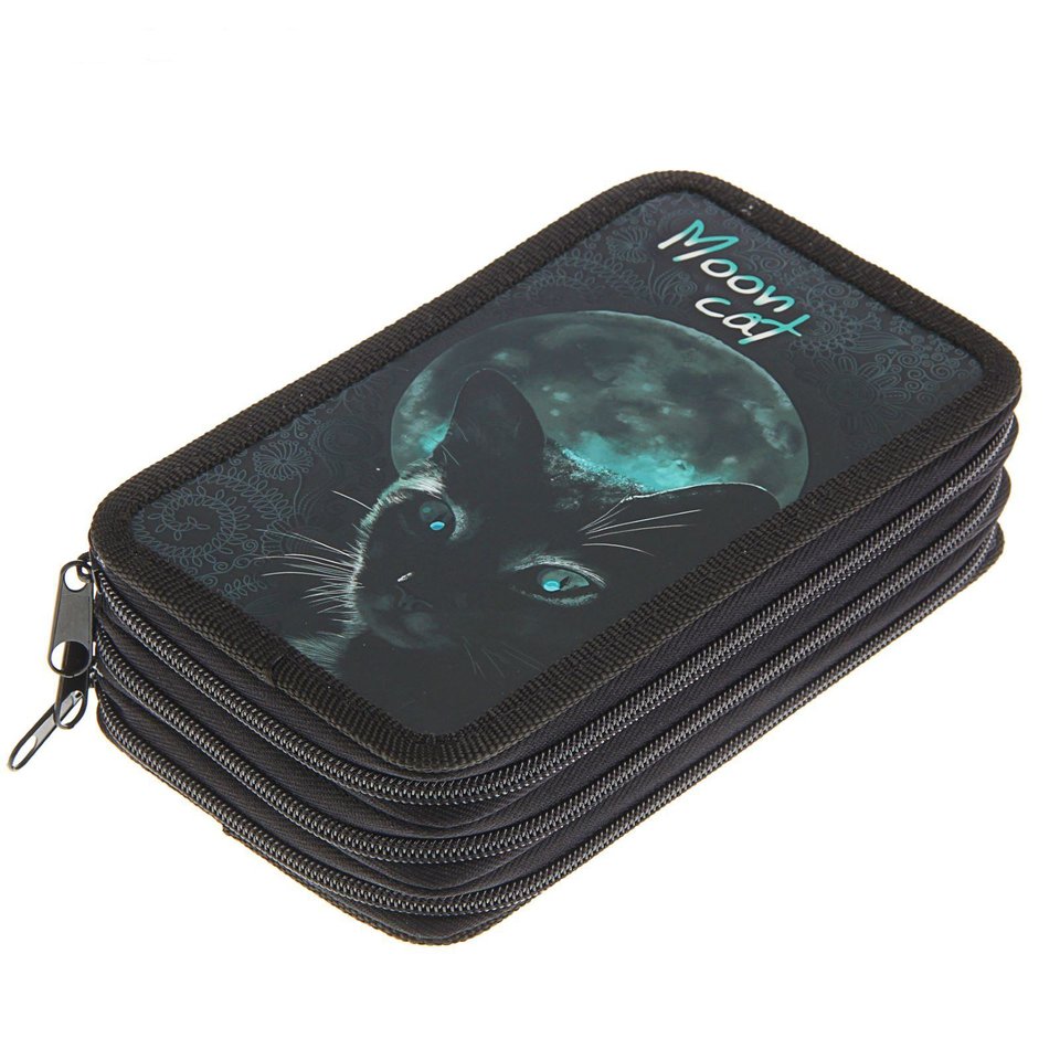 пенал ПК12-9 Оникс Кошка и луна 3 отделения