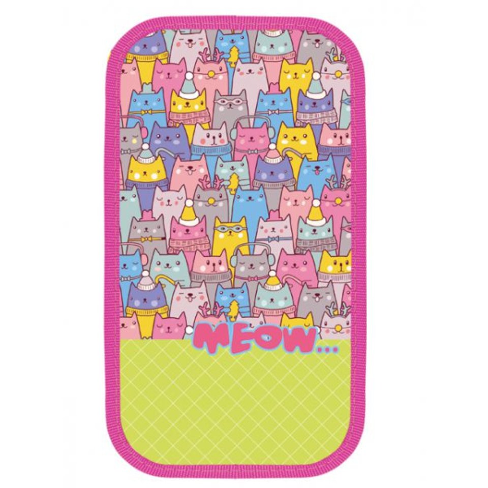 пенал для девочки ПК12-5 Оникс Цветные котики 3 отделения