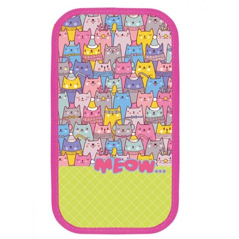 пенал для девочки ПК12-5 Оникс Цветные котики 3 отделения