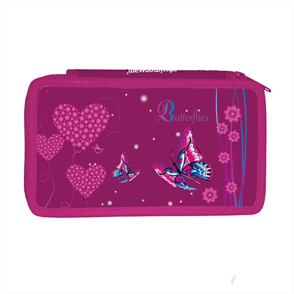 пенал для девочки Бабочки 2 отделения ПП2-6ББ