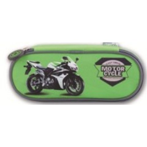 косметичка для мальчика Белый мотоцикл с откидывающейся крышкой 39394