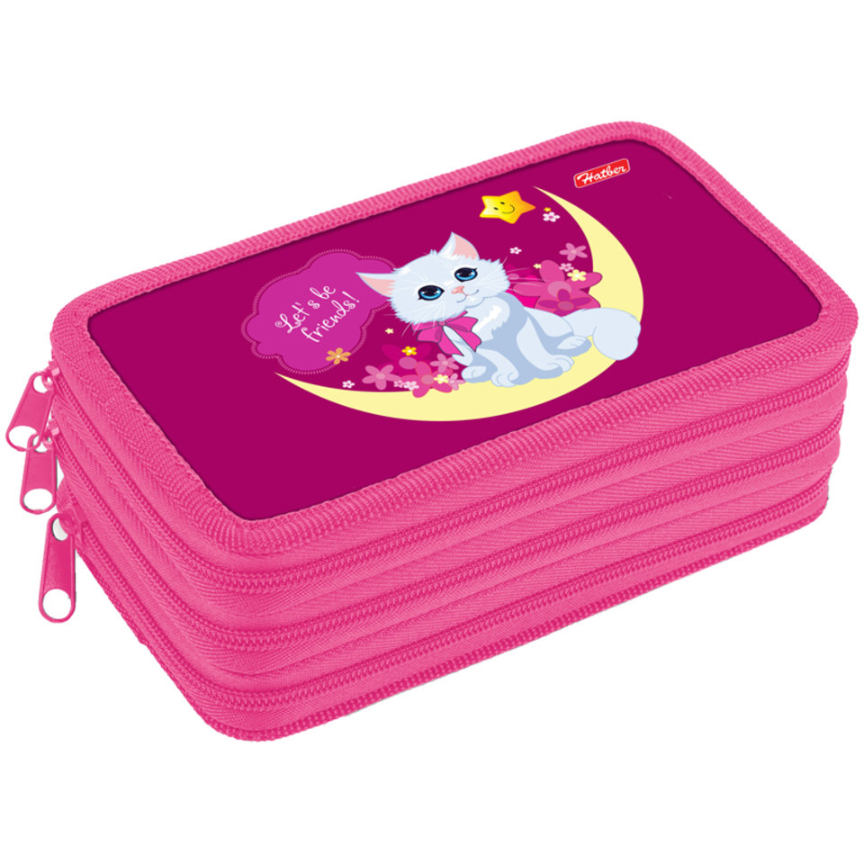 пенал для девочки Friendly cat 3 отделения NPn 31055