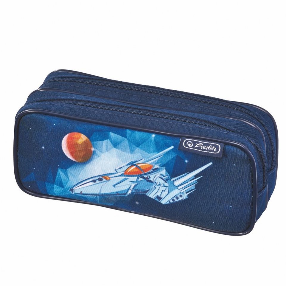 косметичка для мальчика 11438207 HERLITZ Boys Космический корабль 2 молнии