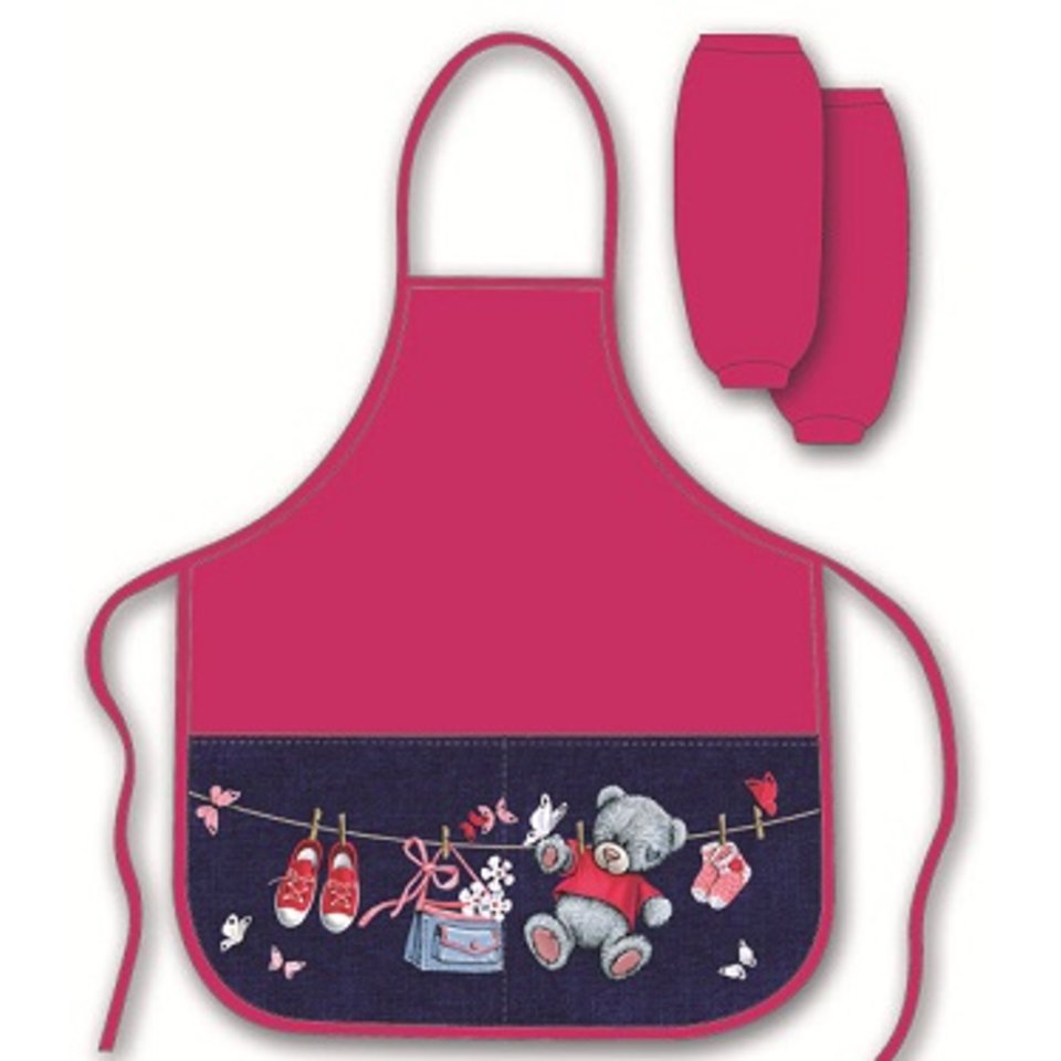 фартук и нарукавники Мишка на джинсе 39950