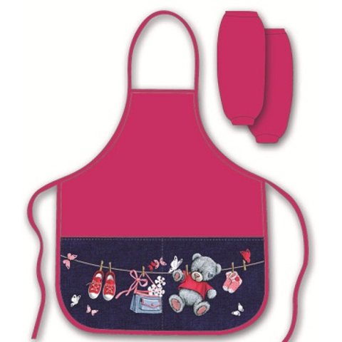 фартук и нарукавники Мишка на джинсе 39950