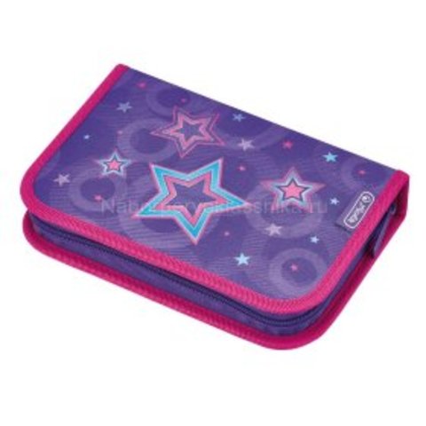 пенал для девочки 50008469 HERLITZ Girls Звезды 19 предметов 1 молния
