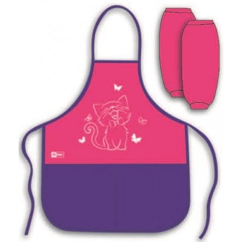 фартук для труда с нарукавниками Кошечка на розовом 44891