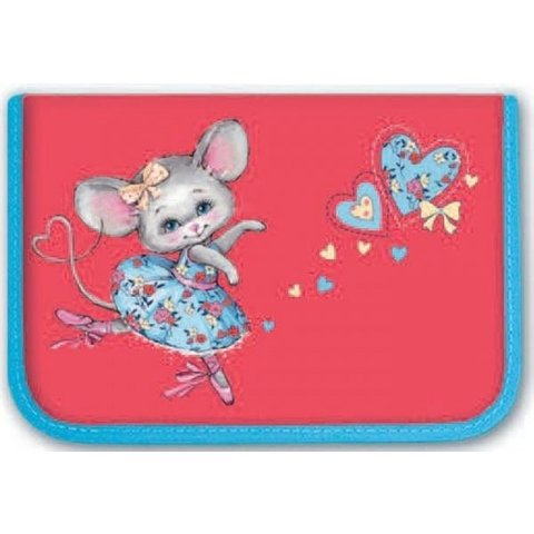 пенал для девочки Милая мышка с откидной планкой 43297