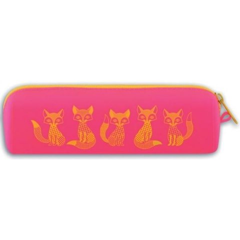 косметичка для девочки Оранжевые лисы силикон 43813