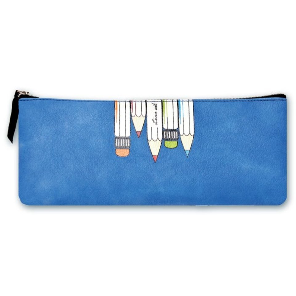косметичка универсальная Карандаши на синем 46555