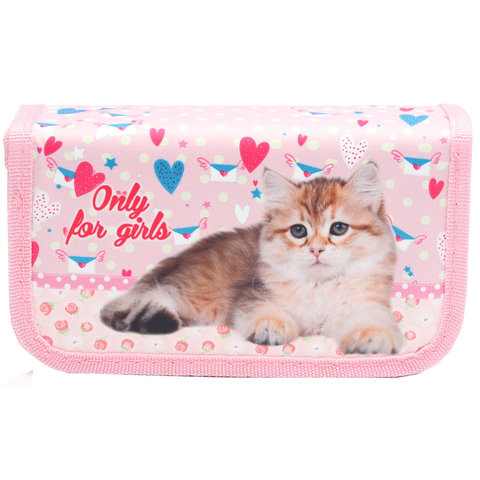 пенал Котенок на розовом 3 отделения ПН-5944