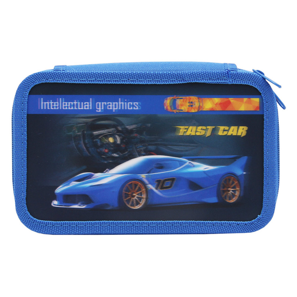 пенал Синее авто 3D 2 отделения ПН-2002