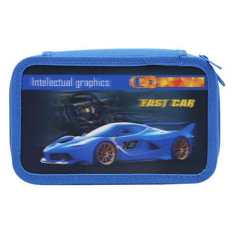 пенал Синее авто 3D 2 отделения ПН-2002