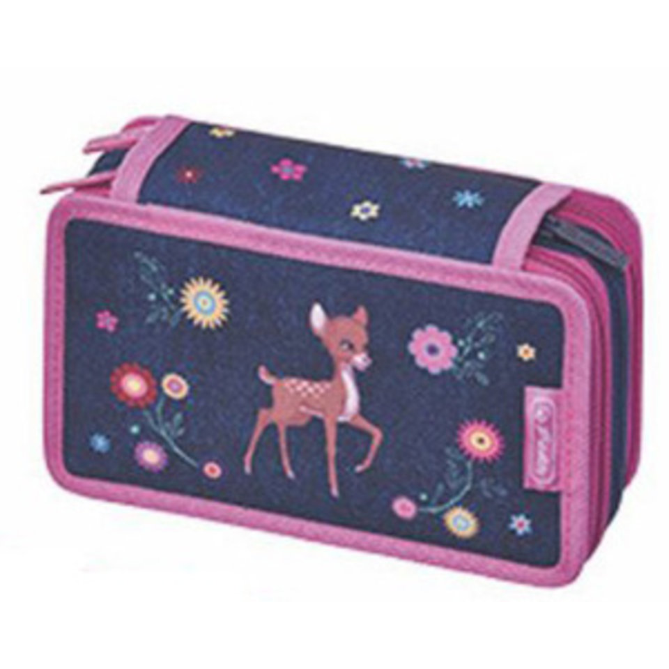 пенал для девочки 11438546 HERLITZ Олененок 3 молнии