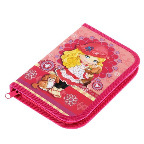 пенал для девочки ПК7-11 Оникс Ангелина-2 1 отделение с откидной планкой