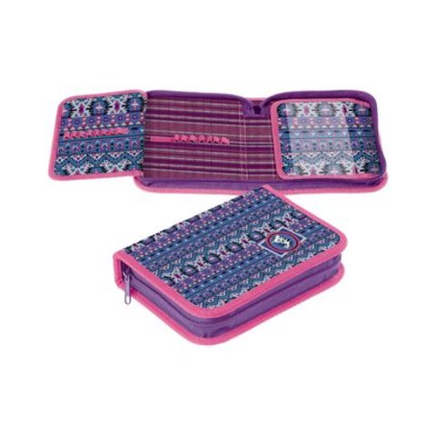 пенал для девочки Hatber Вязанный узор с двумя планками NPn 20099