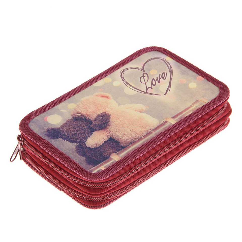 пенал ПК11-5 Оникс Мишки на чемодане 2 отделения