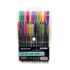 ручки гелевые набор 24 цвета Neon Color гелевые Перламутровые+Неоновые Ассорти
