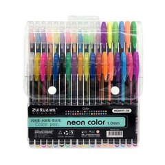 ручки гелевые набор 36 цветов Neon Color гелевые Перламутровые+Неоновые Ассорти