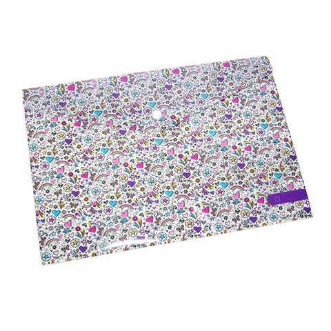 папка-конверт на кнопке А4 Романтический узор BR-362
