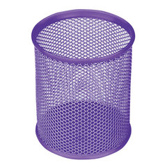 подставка для канцелярских принадлежностей металлическая сетка круглая Brauberg 231981 фиолетовая