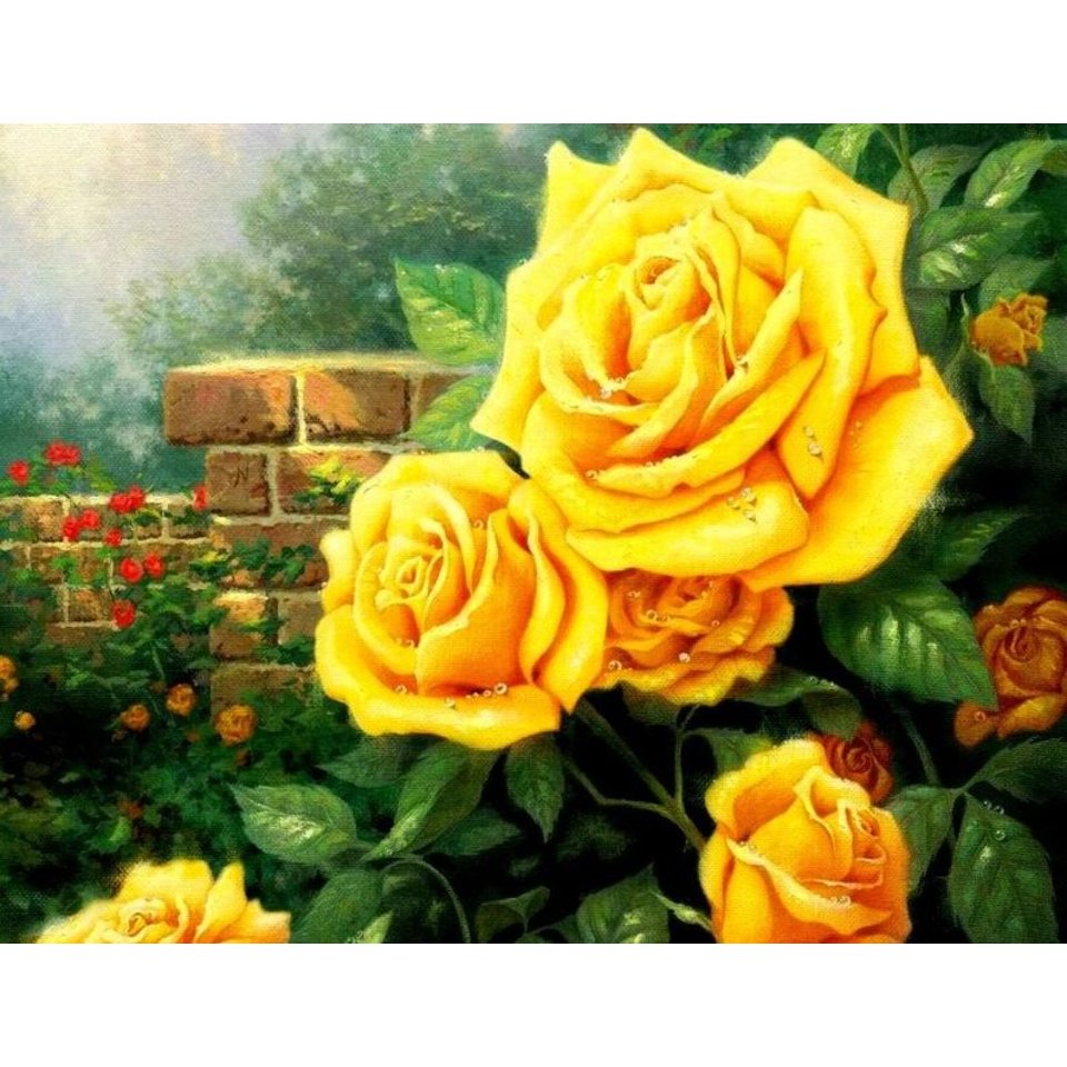 картина по номерам 40х50см VA-0897 “Желтые розы”