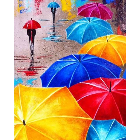 картина по номерам 40х50см VA-1328 “Яркие зонты”