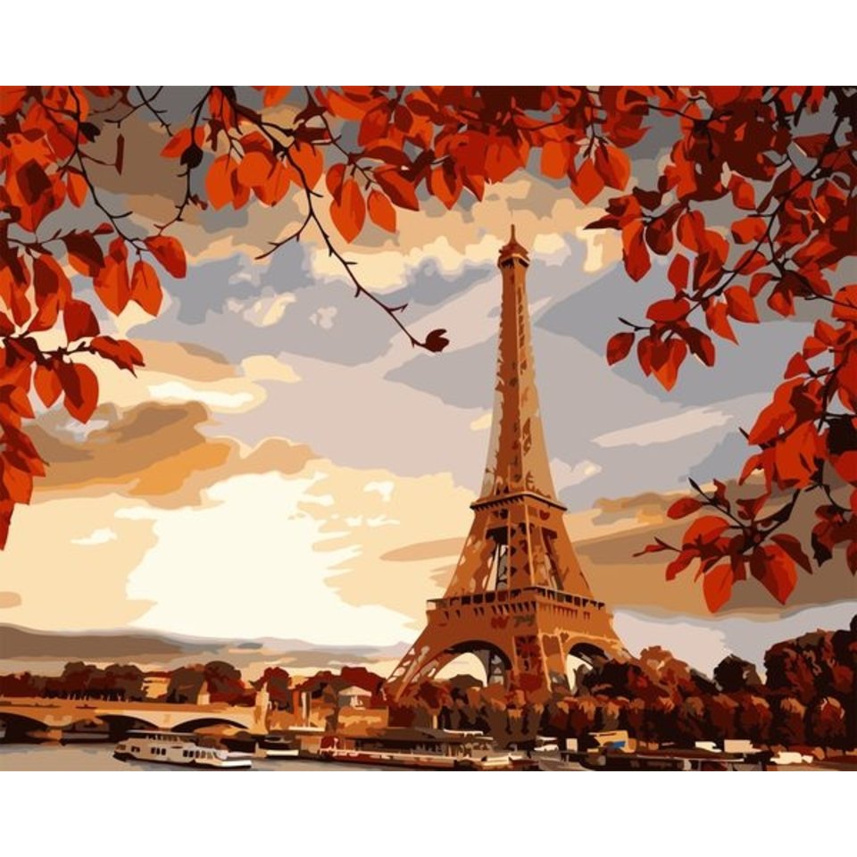 картина по номерам 40х50см VA-0532 “Башня на рассвете“