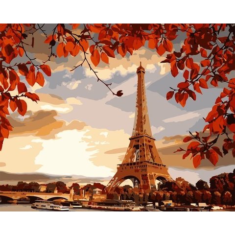 картина по номерам 40х50см VA-0532 “Башня на рассвете“