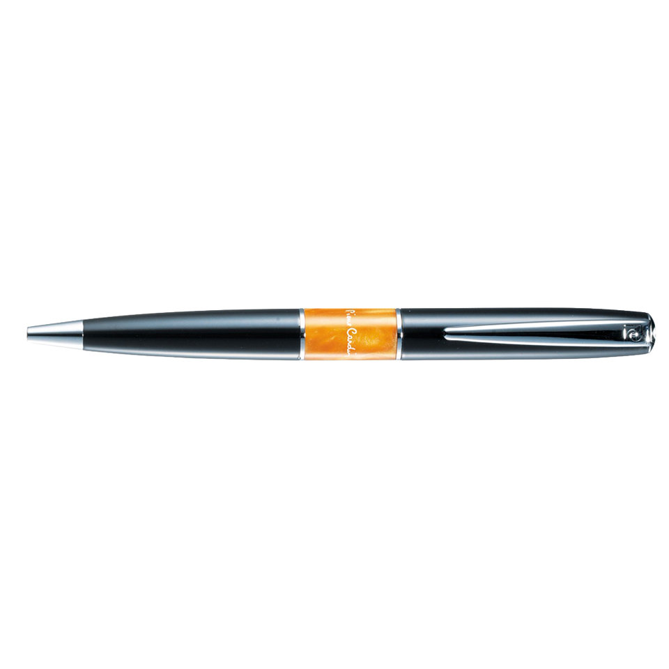 ручка подарочная Pierre Cardin LIBRA черная, оранжевая вставка, хром