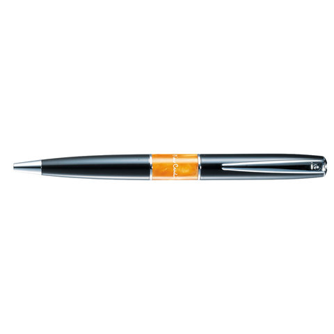 ручка подарочная Pierre Cardin LIBRA черная, оранжевая вставка, хром