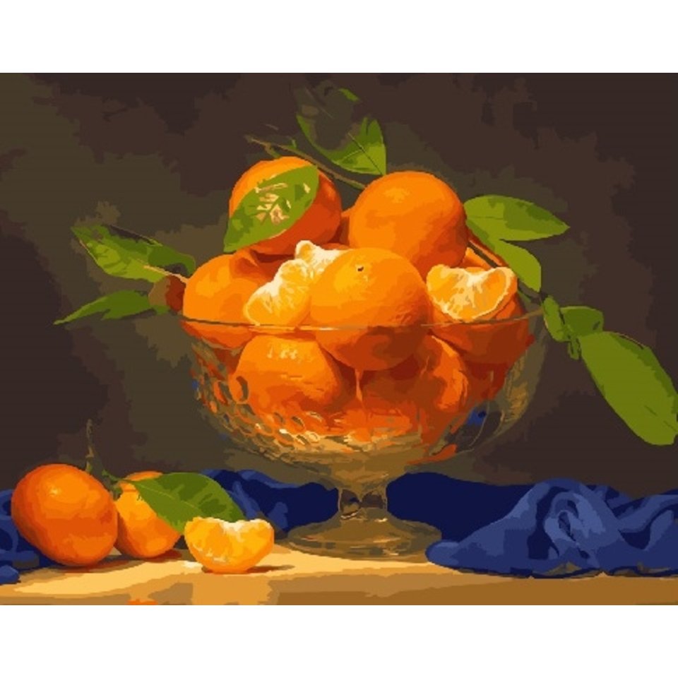 картина по номерам 40х50см GX29065 “Ваза с апельсинами”