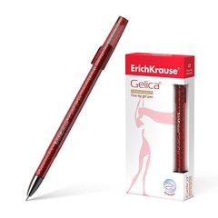 ручка гелевая ERICH KRAUSE GELICA красная, игольчатый наконечник, металлический