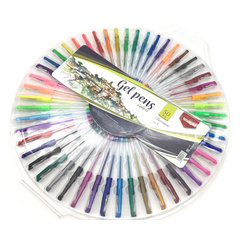 ручки гелевые набор 50 цветов резиновая вставка, круглая подставка