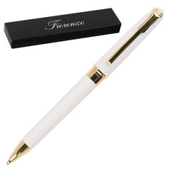 ручка подарочная белый/золотой металлический корпус футляр 231476