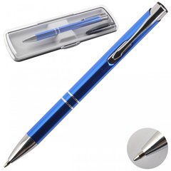 ручка шариковая FIORENZO хром синий корпус+футляр
