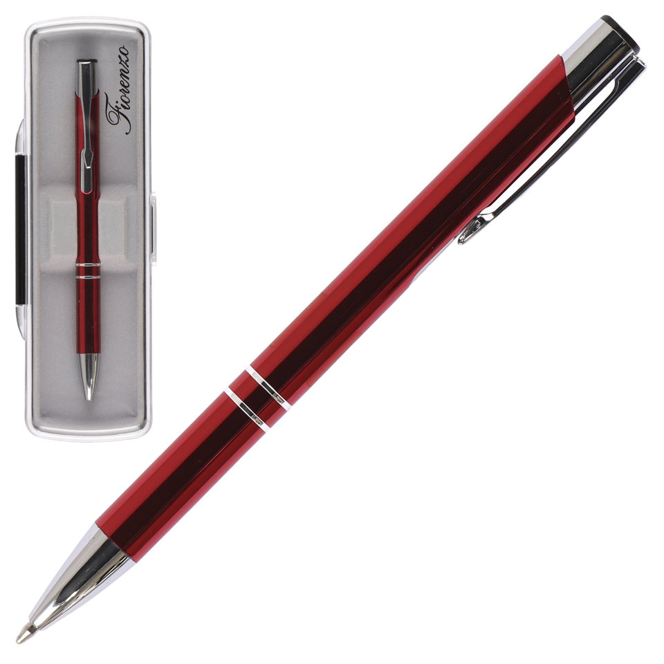 ручка подарочная бордовый/хром пластиковый корпус футляр 180985/2