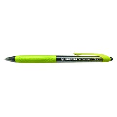 ручка шариковая STABILO автоматическая PERFORMER черная светло-зеленый корпус